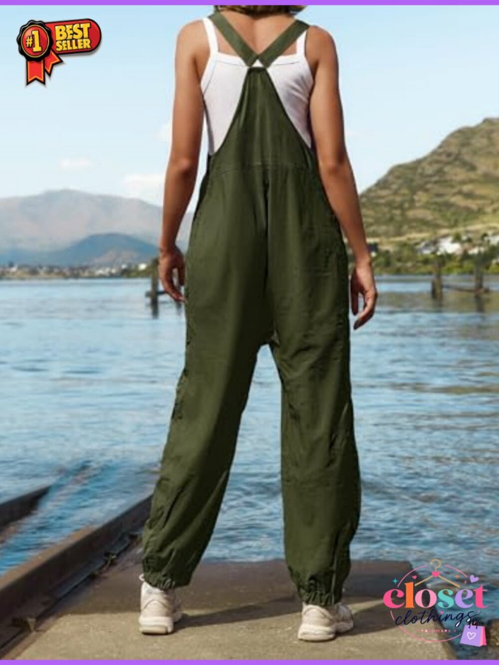Sleeveless Overalls Jumpsuit Adjustable Straps Pant Jumpsuit Casual